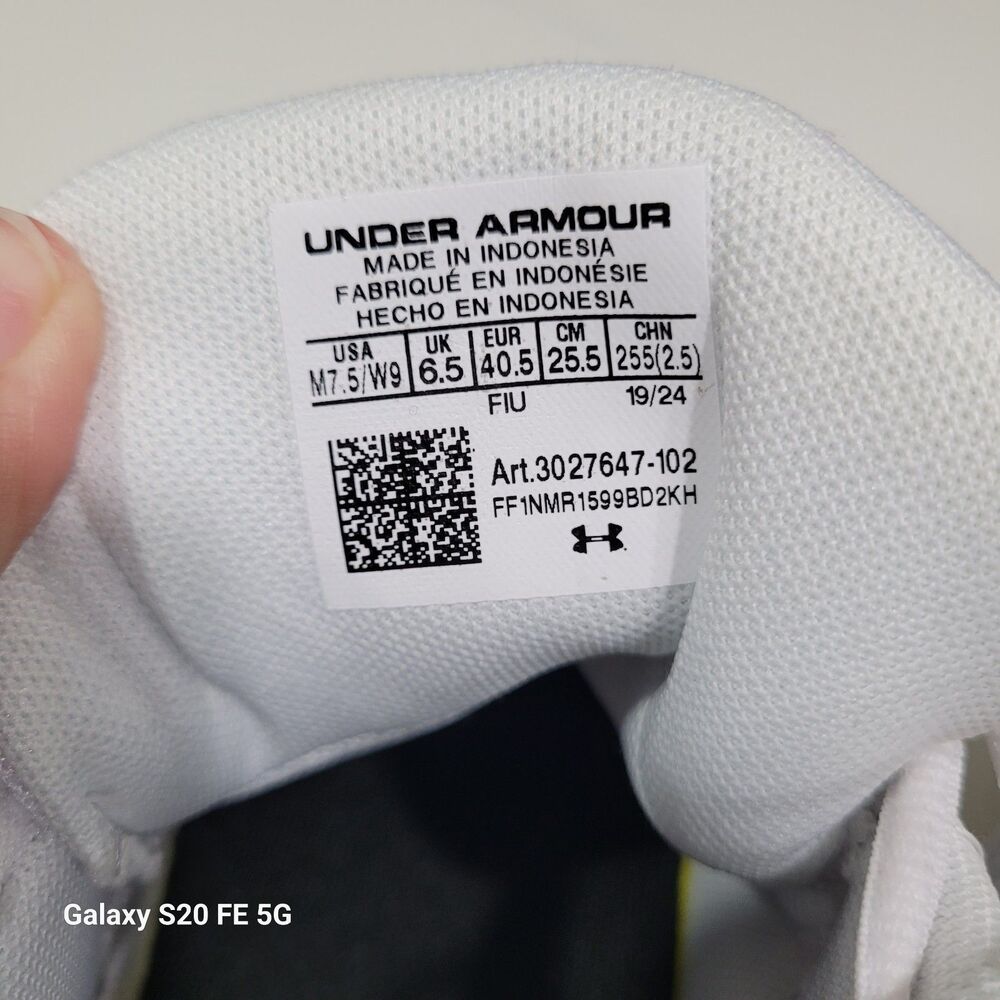 NEW Under Armour UA Unisex Basketball Shoes Micro G Sneakers WHITE M7.5 W9 SB8 - Picture 6 of 11
